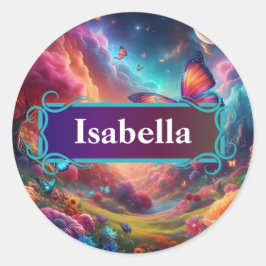 Etiqueta de borboleta Fantasy