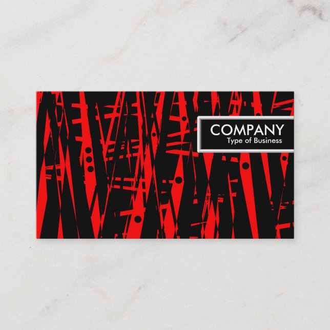 Etiqueta de borda - Abstrato vermelho e preto (Frente)