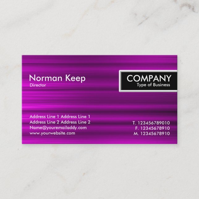 Etiqueta de borda - Textura magenta escovada (Frente)