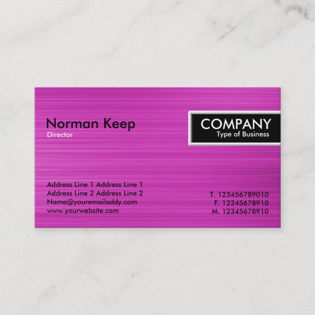 Etiqueta de borda - Textura magenta escovada (Frente)