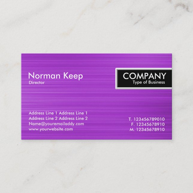 Etiqueta de borda - Textura roxa escovada (Frente)