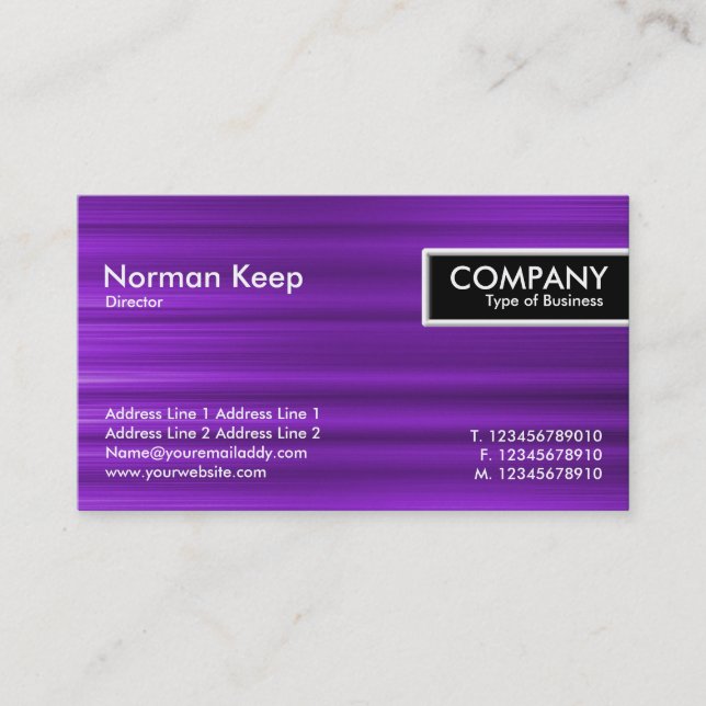 Etiqueta de borda - Textura roxa escovada (Frente)