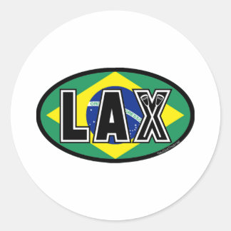 Etiqueta de Brasil da bandeira do Lacrosse
