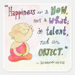 Etiqueta de Buddha Doodles™ da "felicidade" -