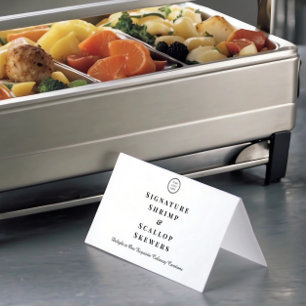 Etiqueta de buffet minimalista personalizada com m