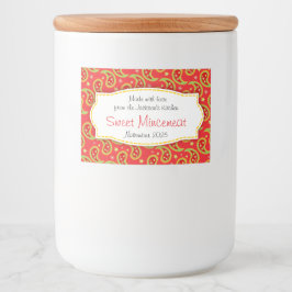 Etiqueta de carne picada com formato de salada de