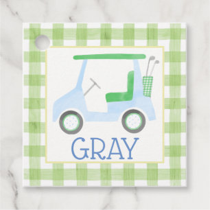 Etiqueta de Carrinho Gingham Verde