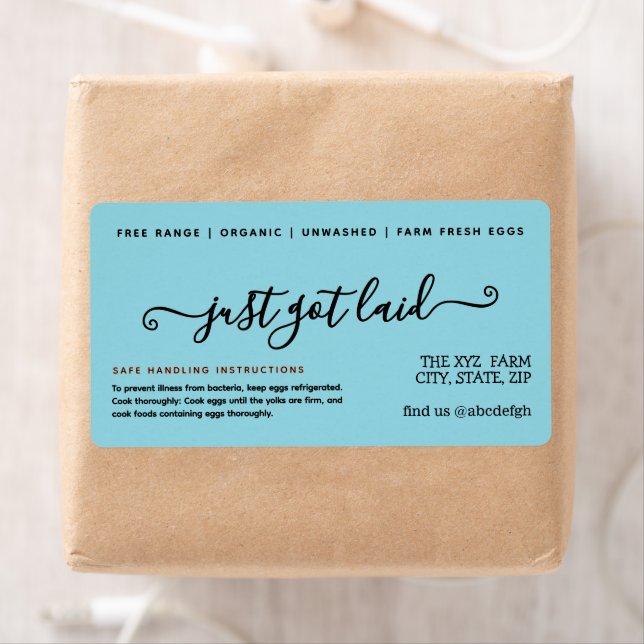 Etiqueta de Cartão de Ovo Engraçado, manuscrito (Insitu)