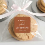 Etiqueta de Casamento Boho Terracotta<br><div class="desc">Terracotta Boho Selo Personalizado de Etiqueta.</div>