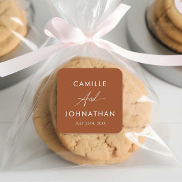 Etiqueta de Casamento Boho Terracotta