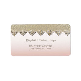 Etiqueta de casamento damasco chique elegante