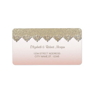 Etiqueta de casamento damasco chique elegante