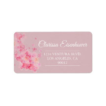 Etiqueta de Casamento de Cerejeira Pink Watercolor