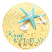 Etiqueta de Casamento de Destino de Praia de Seash