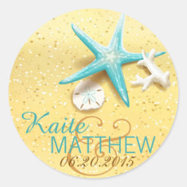 Etiqueta de Casamento de Destino de Praia de Seash