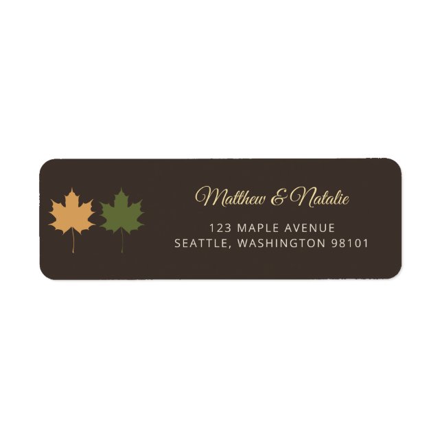 Etiqueta de Casamento de Outono com Chocolate Mal- (Frente)