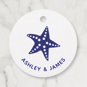 Etiqueta de casamento de Starfish para os favores