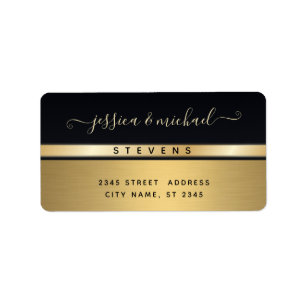 Etiqueta de casamento elegante e moderna