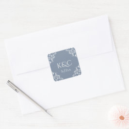 Etiqueta de Casamento Elegante | Nadine - Azul Pó