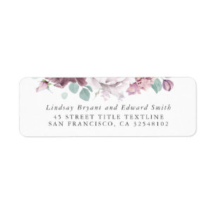 Etiqueta de Casamento Floral Mauve