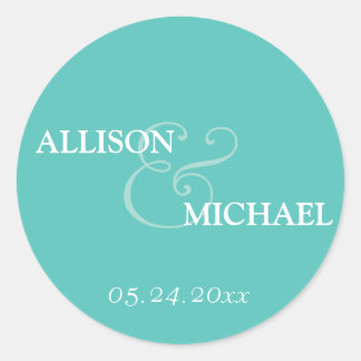 Etiqueta de casamento personalizada de Turquoise