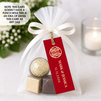 Etiqueta de casamento Red Double Happiness (1x3 po