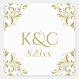Etiqueta de Casamento vintage Elegante   Nadine - 