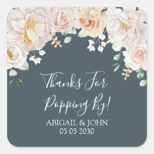 Etiqueta de casamento Vintage Floral Obrigado por 