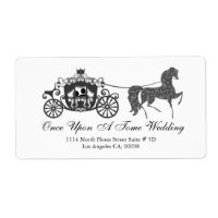Etiqueta de Cavalo e Carruagem de Casamento Branco