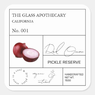 Etiqueta de Cebola Vermelha Apothecary
