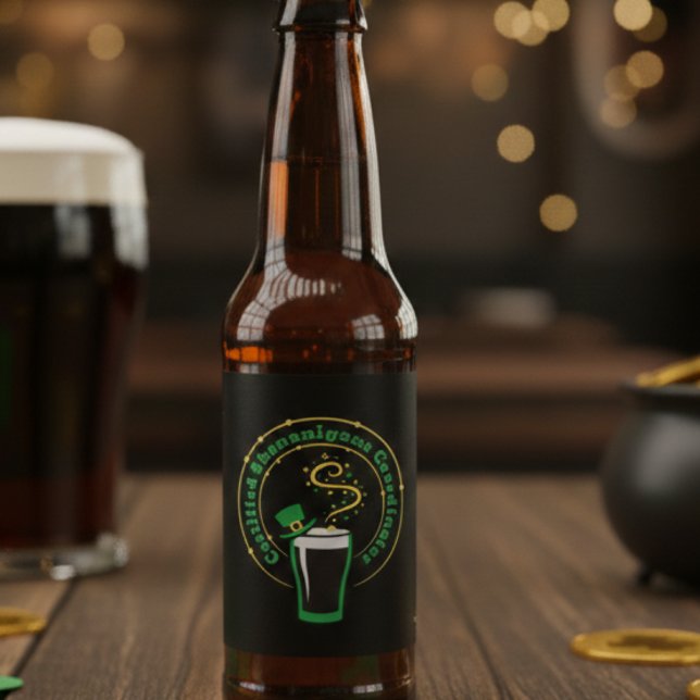 Etiqueta de Cerveja Dia de São Patrício Divertida (Criador carregado)