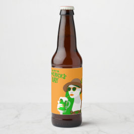 Etiqueta de cerveja no dia de Patrick