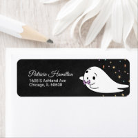 Etiqueta de Chá de Bebê de Halloween Fantasminha B