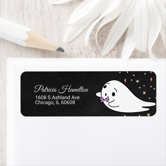 Etiqueta de Chá de Bebê de Halloween Fantasminha B (Insitu)