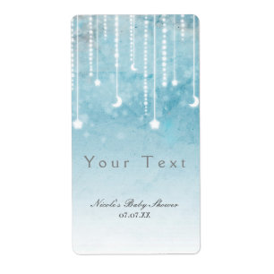 Etiqueta de Chá de fraldas Celestial da Lua e Estr