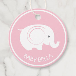Etiqueta de chá de fraldas com Elefante para Rapar