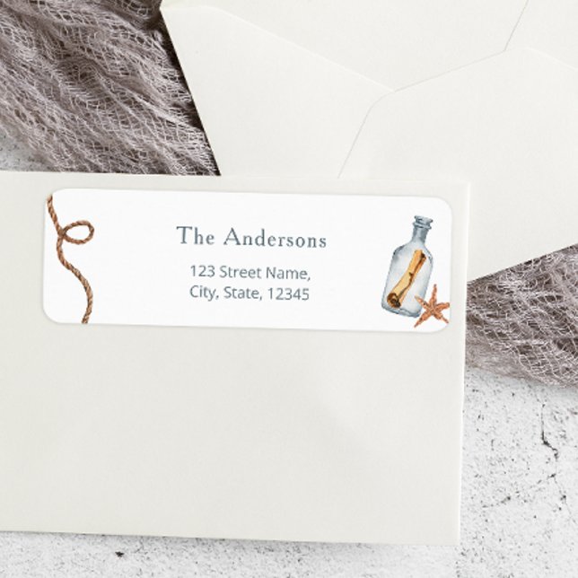 Etiqueta de Chá de fraldas Náutico de Aquarela (Criador carregado)