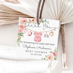 Etiqueta de Chá de fraldas Quadrado de Roupas de B