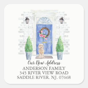 etiqueta de champanhe Blue Door New Address Label