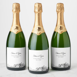 Etiqueta de Champanhe Personalizada do Casamento d