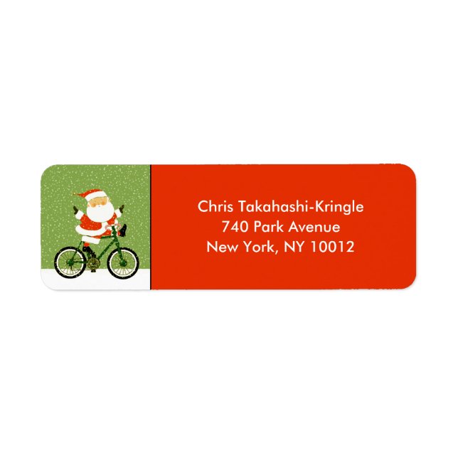 Etiqueta de Ciclismo de Férias de Natal (Frente)