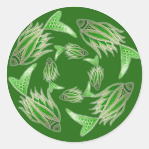 Etiqueta de circundamento dos peixes verdes