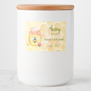 Etiqueta de colocação em latas do mel