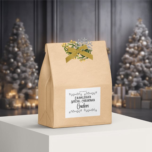 Etiqueta de Comida Branca Estética de Bolachas Hom (Criador carregado)