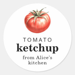 Etiqueta de comida caseira de ketchup