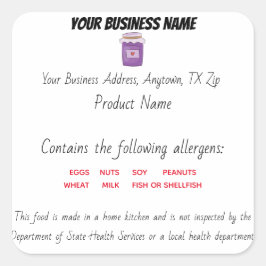 Etiqueta de Comida da Lei de Cottage do Texas atua