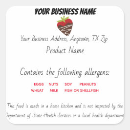 Etiqueta de Comida da Lei de Cottage do Texas atua