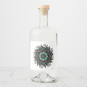 Etiqueta de comida de bebidas mandala