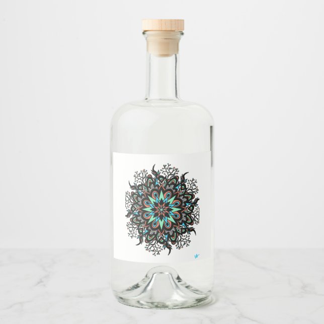 Etiqueta de comida de bebidas mandala (Frente)