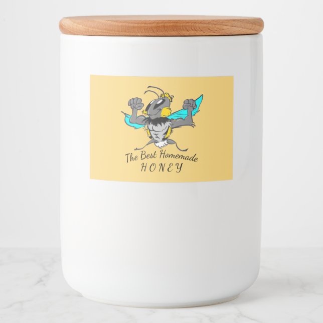 Etiqueta de Comida de Cartoon de Abelha de Bumble  (Frente)